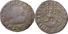 1589. Felipe II. Dôle. Doble dinero. (Vti. 1515) (Vanhoudt 355). Rara. 2,37 g. BC-/BC.