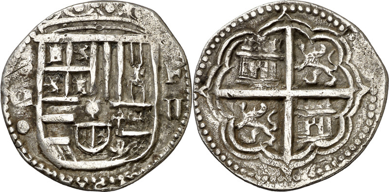 s/d (1576-1587). Felipe II. Granada. F. 2 reales. (AC. 319). Rayitas. 5,31 g. MB...