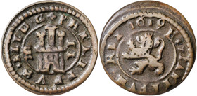 1619. Felipe III. Segovia. 2 maravedís. (AC. 194). 1,50 g. MBC.