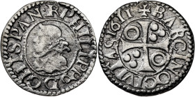 1611. Felipe III. Barcelona. 1/2 croat. (AC. 374) (CRu.C.G. 4342). 1,23 g. MBC.