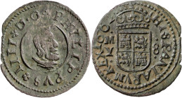 1662. Felipe IV. M (Madrid). Y. 8 maravedís. (AC. 383) (J.S. M-446). Final de riel. 2,04 g. MBC/MBC+.