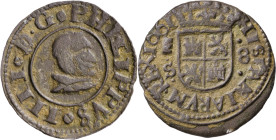 1661. Felipe IV. Segovia. S. 8 maravedís. (AC. 393) ( J.S. M-556). Escasa. 2,23 g. MBC-/MBC.