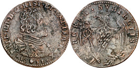 1652. Felipe IV. Amberes. España apoya al príncipe Conde contra el cardenal Mazarino. Jetón. (Dugniolle 4044) (V.Q. 13853 var. metal). Erosiones. 6,22...