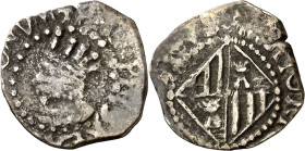 s/d. Felipe IV. Mallorca. 1/2 real. (AC. 558). Corona perlada. Rara. 1,21 g. MBC-.