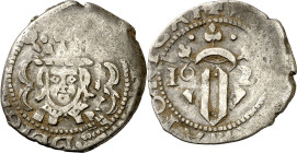 ¿1625?. Felipe IV. Valencia. 1 divuité. (AC. tipo 216). Último dígito de la fecha poco visible. 2,11 g. MBC-.