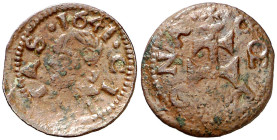 1641. Guerra dels Segadors. Solsona. 1 diner. (AC. 223) (Cru.C.G. 4650). Busto de Felipe IV. Escasa. 0,76 g. MBC.