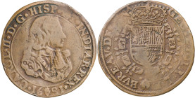 1681. Carlos II. Amberes. Jetón. (Dugniolle 4459). 5,93 g. BC+.