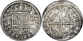 1724. Felipe V. Madrid. A. 2 reales. (AC. 778). Manchitas. 5,24 g. MBC-.