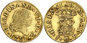 1757. Fernando VI. Madrid. JB. 1/2 escudo. (AC. 561). 1,66 g. MBC-.