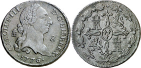 1776. Carlos III. Segovia. 8 maravedís. (AC. 73). Escasa. 11,59 g. MBC.