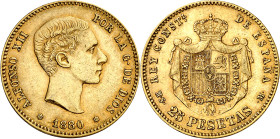 1880*1880. Alfonso XII. MSM. 25 pesetas. (AC. 79). 8,06 g. MBC+.