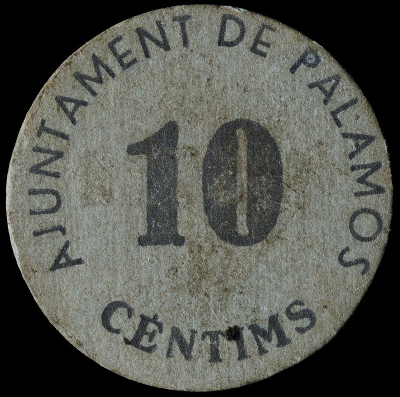 Palamós. 10 céntimos. (T. 2009). Cartón redondo. Escaso. MBC.