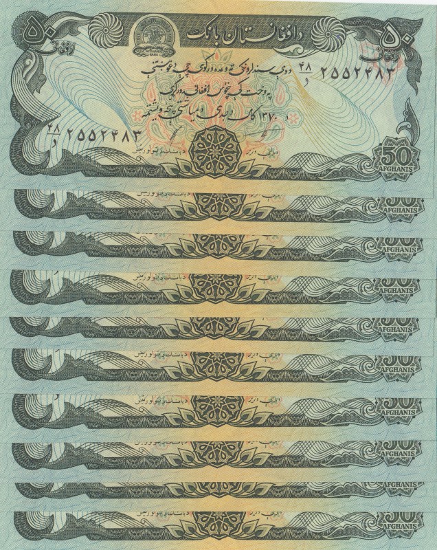 Afghanistan, 50 Afghanis, 1979-1991, UNC, p57, (Total 19 banknotes)
Estimate: $...