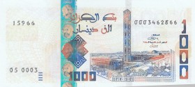 Algeria, 1000 Dinars, 2018, UNC, pNew 
serial number: 0003462866
Estimate: $15-30