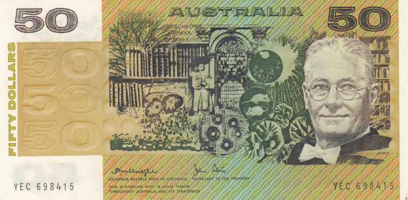Australia, 50 Dollars, 1979, AUNC, p47c
serial number: YEC 698415, Lord Howard ...