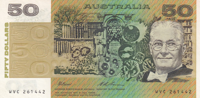 Australia, 50 Dollars, 1994, UNC, p47i
Lord Howard Walker Florey portrait, seri...