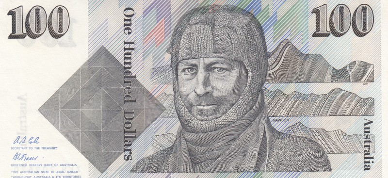 Australia, 100 Dollars, 1992, UNC, p48d
Sir Douglas Mawson portrait, serial num...