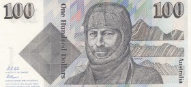 Australia, 100 Dollars, 1992, UNC, p48d
Sir Douglas Mawson portrait, serial number: ZKH 209670, signs: B.W. Fraser and A.S. Cole
Estimate: $150-300