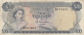 Bahamas, 10 Dollars, 1974, VF, p38a
serial number: H9 20405, Queen Elizabeth II portrait, sign: T.B. Donaldson
Estimate: $100-200