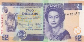Belize, 2 Dollars, 2014, UNC, p66e
Queen Elizabeth II portrait, serial number: DN 022182
Estimate: $5-10
