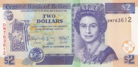 Belize, 2 Dollars, 2014, UNC, p66e
Queen Elizabeth II portrait, serial number: DM 763612
Estimate: $5-10