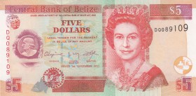 Belize, 5 Dollars, 2011, UNC, p67e
Queen Elizabeth II portrait, serial number: DQ 089109
Estimate: $5-10