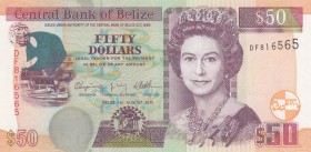 Belize, 50 Dollars, 2010, UNC, p70d
Queen Elizabeth II portrait, serial number: DF 816565
Estimate: $75-150