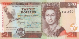 Belize, 20 Dollars, 2012, UNC, p72
Queen Elizabeth II portrait, serial number: DN 240551
Estimate: $40-80