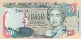 Bermuda, 20 Dollars, 2000, UNC, p53
Queen Elizabeth II portrait, serial number: D/2 200844
Estimate: $30-60