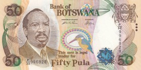Botswana, 50 Pula, 2005, UNC, p28
serial number: P/30 996828, first President of Botswana Sir Seretse Goitsebeng Maphiri Khama portrait at left
Esti...