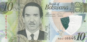 Botswana, 10 Pula, 2009, UNC, p30
serial number: AE 6106646
Estimate: $5-10
