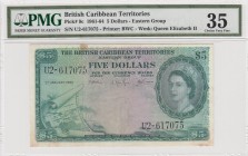 British Caribbean, 5 Dollars, 1963, VF, p9c
PMG 35, Queen Elizabeth II portrait, serial number: U2 617075
Estimate: $150-300