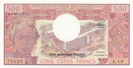 Cameroun, 500 Francs, 1983, UNC, p15d
serial number: 73426.A.16 
Estimate: $25-50