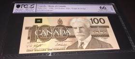Canada, 100 Dollars, 1988, UNC, p99d
PCGS 66 OPQ, serial number: BJT 4260467
Estimate: $125-250