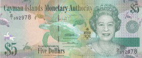 Cayman Islands, 5 Dollars, 2010, UNC, p39
Queen Elizabeth II portrait, serial number: D/1 092978
Estimate: $10-20