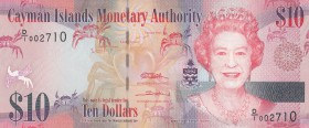 Cayman Islands, 10 Dollar, 2010, UNC, p40
Queen Elizabeth II portrait, serial number: D/1 002710
Estimate: $25-50