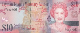 Cayman Islands, 10 Dollars, 2010, UNC, p40
Queen Elizabeth II portrait, serial number: D/1 002706
Estimate: $15-30
