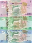Cook Islands, 3 Dollars, 10 Dollars and 50 Dollars, 1992, UNC, p7, p8, p10, (Total 3 banknotes)
serial number: AAA 537933, AAA 184128, BBB 033017
Es...