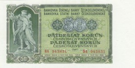 Czechoslavakıa, 50 Korun, 1953, UNC, p85
serial number: BA 943831
Estimate: $10-20