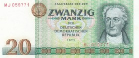 Democratıc Germany Republic, 20 Mark, 1975, UNC, p29
serial number: MJ 059771
Estimate: $5-10
