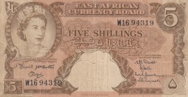 East African, 5 Shillings, 1958, FINE, p37
Queen Elizabeth II, serial number: W16 94319
Estimate: $50-100