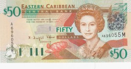 East Caribbean, 50 Dollars, 2003, UNC, p45m
Queen Elizabeth II Bankonte, serial number: A696055M
Estimate: $75-150