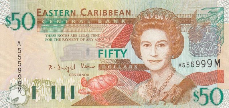 East Caribbean, 50 Dollars, 2003, UNC, p45m
Montserrat Island, serial number: A...