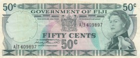 Fiji, 50 Cents, 1971, XF, p64a
Queen Elizabeth II Bankonte, serial number: A/3 409897
Estimate: $20-40