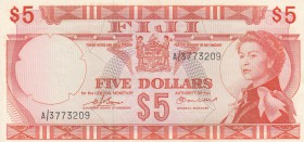 Fiji, 5 Dollars, 1974, XF (+), p73b
Queen Elizabeth II Bankonte, sign: Barnes and Earland, serial number: A/3 773209
Estimate: $150-300