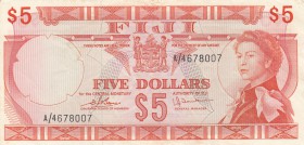 Fiji, 5 Dollars, 1974, XF, p73c
Queen Elizabeth II Bankonte, sign: Barnes and Tomkins, serial number: A/4 678007
Estimate: $100-150