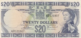 Fiji, 20 Dollars, 1974, XF, p75b
Queen Elizabeth II Bankonte, sign: Barnes and Earland, serial number: A/2 121907
Estimate: $300-600
