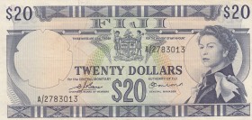 Fiji, 20 Dollars, 1974, XF, p75b
Queen Elizabeth II Bankonte, sign: Barnes and Earland, serial number: A/2 783013
Estimate: $300-600