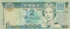 Fiji, 2 Dollars, 2002, UNC, p104
Queen Elizabeth II portrait, serial number: BK 141954
Estimate: $5-10