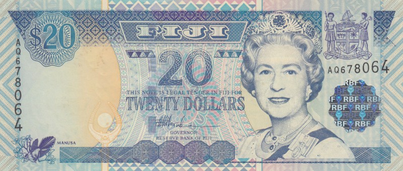 Fiji, 20 Dollars, 2002, UNC, p107
Queen Elizabeth II Bankonte, serial number: A...